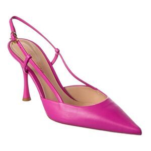 Gianvito Rossi Ascent Calf Leather Pointed Toe  Slingback Pumps Size 35.5